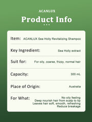 ACANLUX AHL-001 revitalize natural shampoo sea holly oily all hairs product info