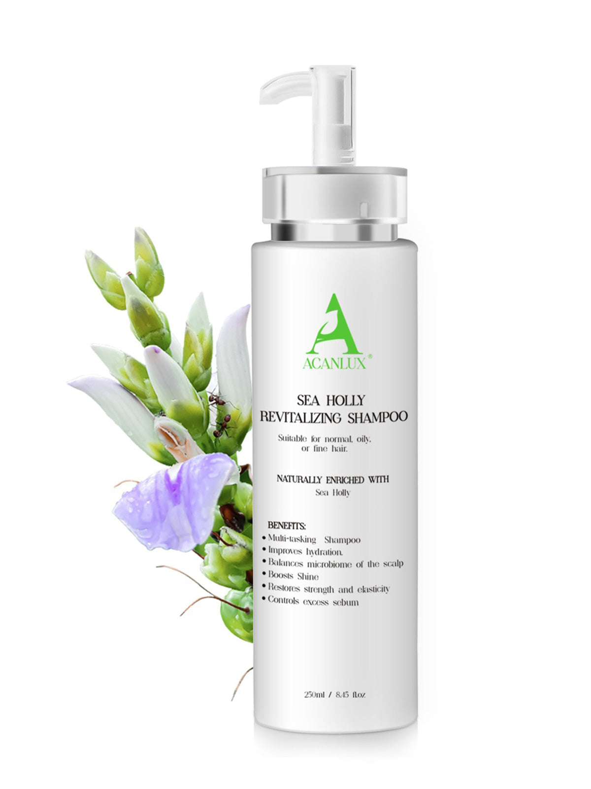 ACANLUX Revitalize Shampoo Natural Sea Holly for All Hairs Oily Frizzy,Australia Made