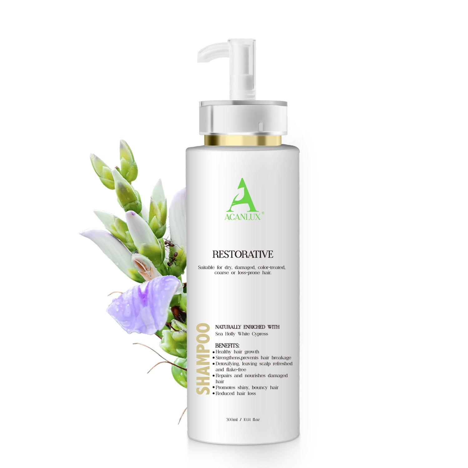 ACANLUX Restore Shampoo for Dry Damage Repair Care Frizzy Anti-Hair Loss